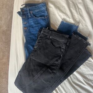 Madewell 10” High Rise Skinny Denim Bundle (Black and Blue, Size 29)